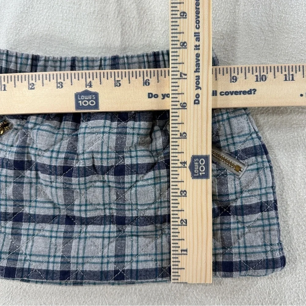 Janie & Jack Girl's Riding Gray Plaid Mini Skirt with Zipper Pockets Sz 3-6 Mo.